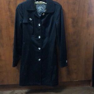 Guess, fancy jewel button trench! Black, size S